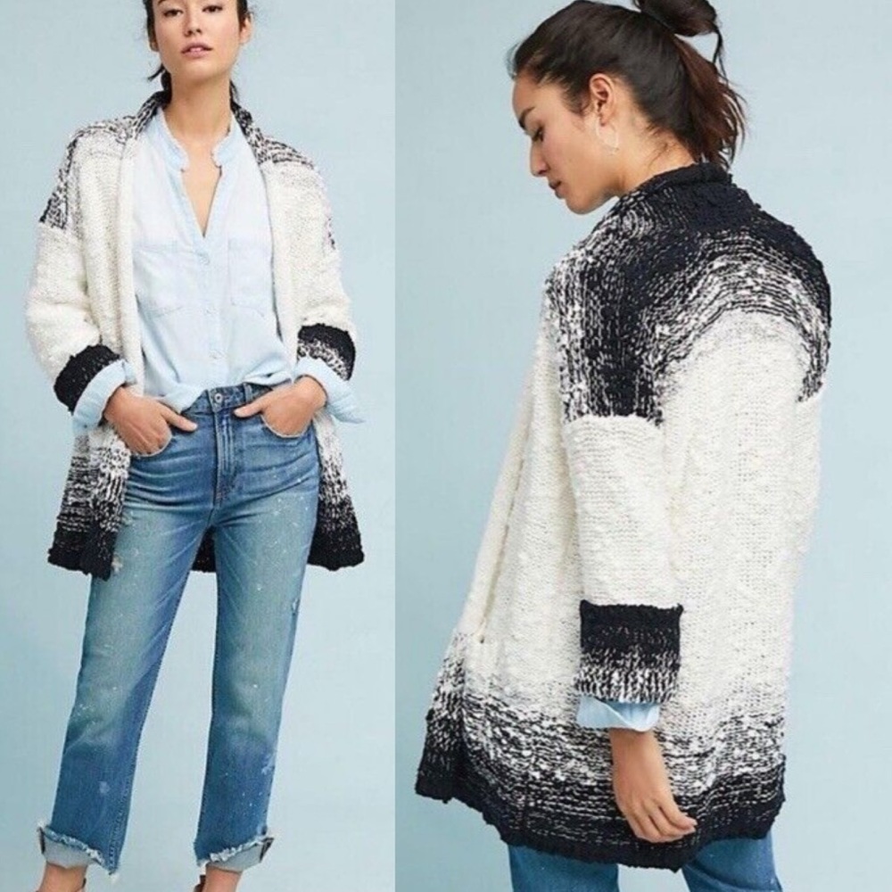 Anthropologie Akemi Kin Long Cardigan Space Dye Nubby Size XS Petite Bohemian